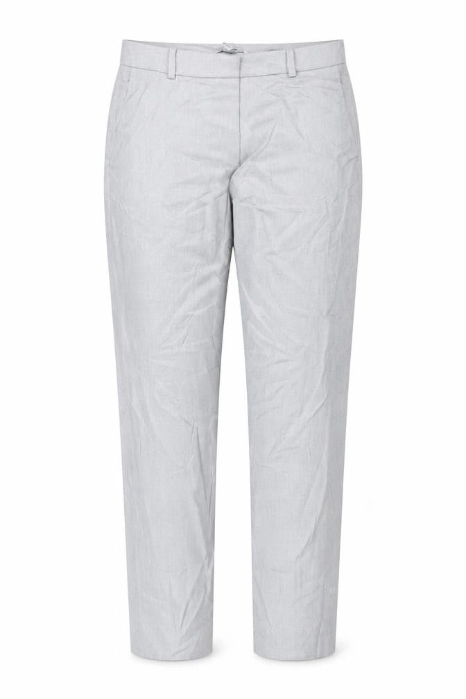 Front view of H&M Women’s Grey Check Chino Trousers, size UK 8, Regular Fit