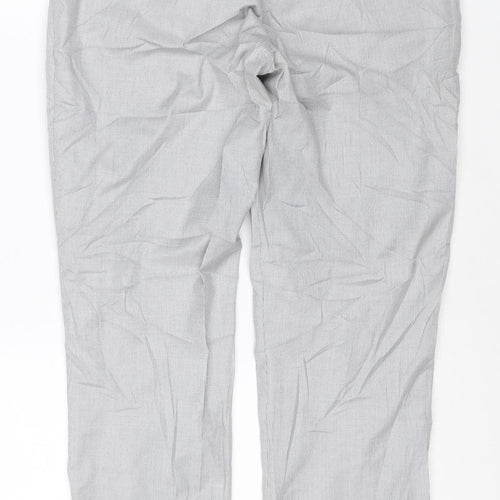 H&M Women’s Grey Check Chino Trousers Size 8 Regular Fit