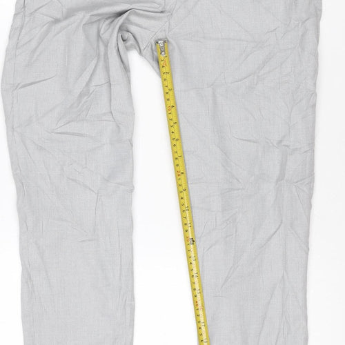 H&M Women’s Grey Check Chino Trousers Size 8 Regular Fit
