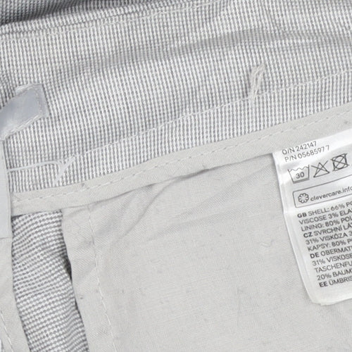 H&M Women’s Grey Check Chino Trousers Size 8 Regular Fit