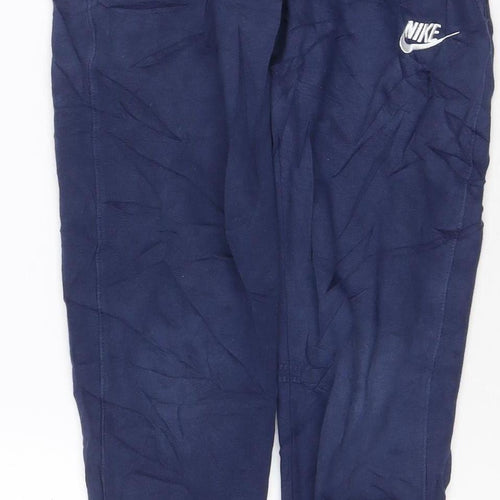 Nike Boys Blue Jogger Sweatpants Small 128-137cm Cotton Blend Activewear