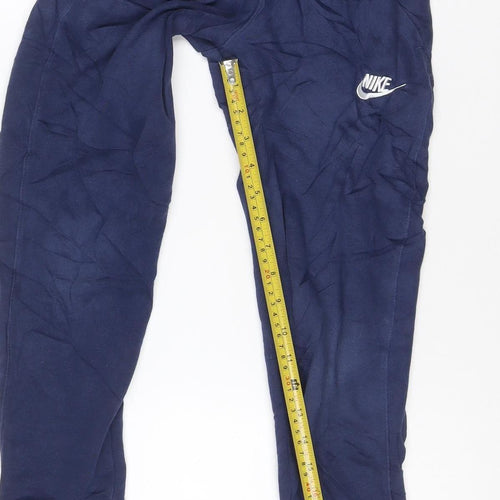 Nike Boys Blue Jogger Sweatpants Small 128-137cm Cotton Blend Activewear