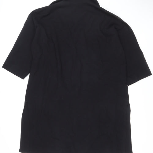 Gail Hoppen Womens Black Wool Mid-Length Overcoat Size 10