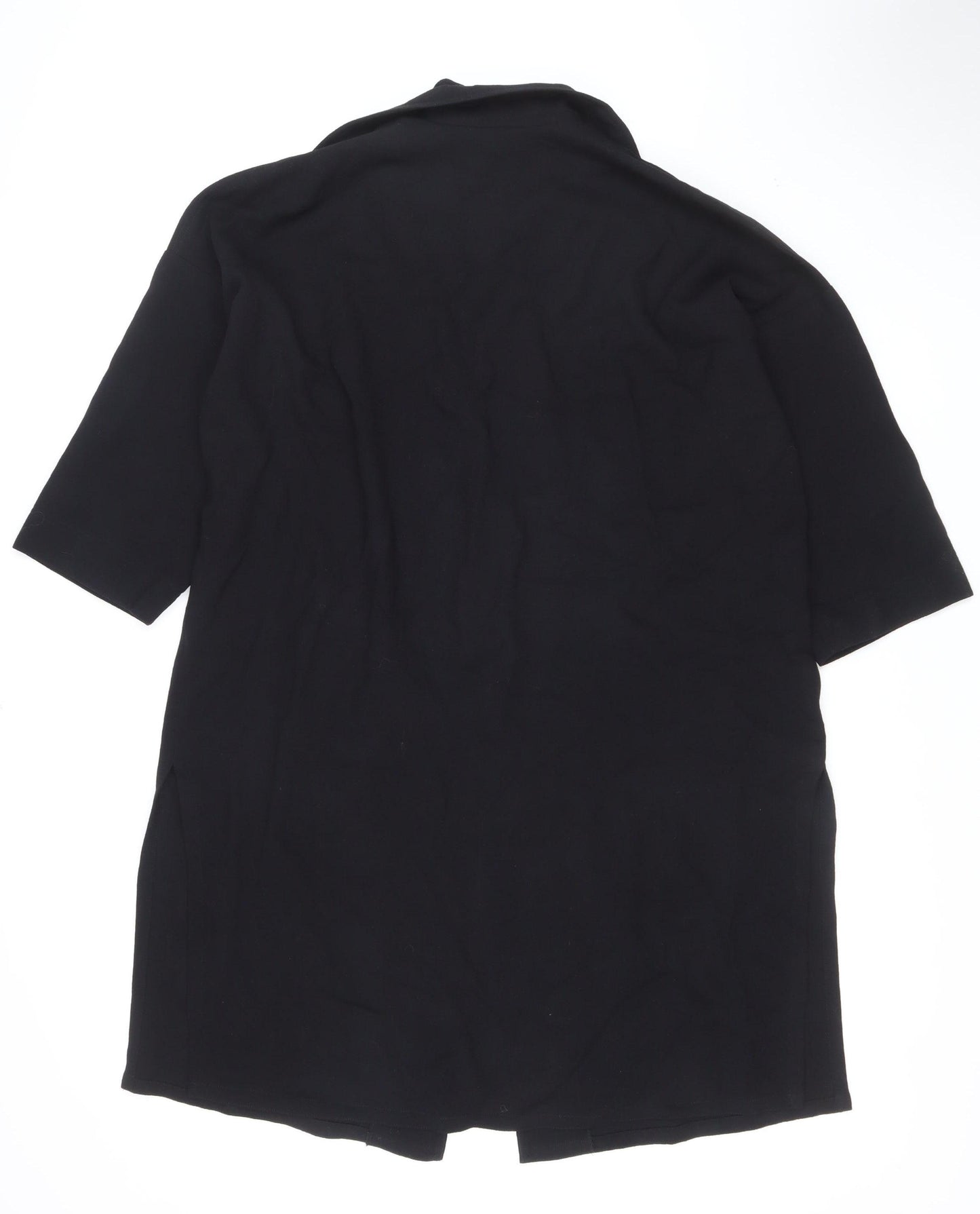Gail Hoppen Womens Black Wool Mid-Length Overcoat Size 10