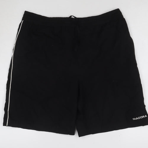 Diadora Men's Black Athletic Polyester Shorts Size M