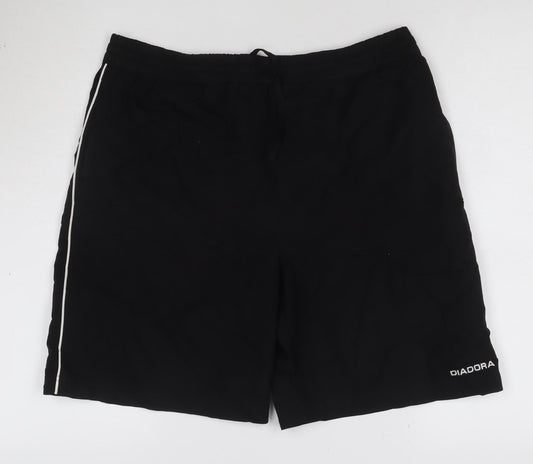 Diadora Men's Black Athletic Polyester Shorts Size M