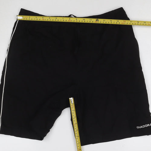 Diadora Men's Black Athletic Polyester Shorts Size M