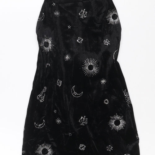 Divided Women’s Black Velvet Zodiac Slip Dress XS
