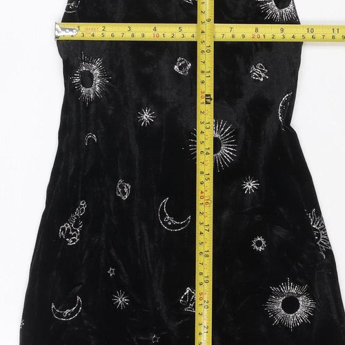 Divided Women’s Black Velvet Zodiac Slip Dress XS
