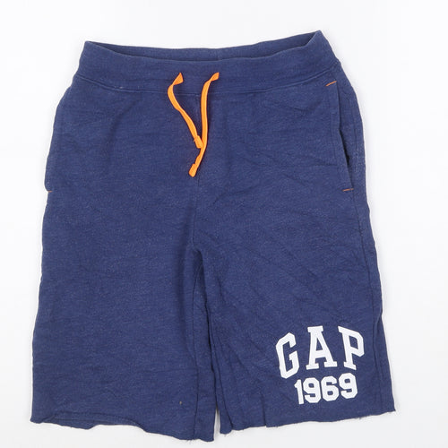 GAP Kids Boys Blue Sweat Shorts 12 Years Regular Fit Cotton Blend