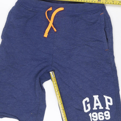 GAP Kids Boys Blue Sweat Shorts 12 Years Regular Fit Cotton Blend