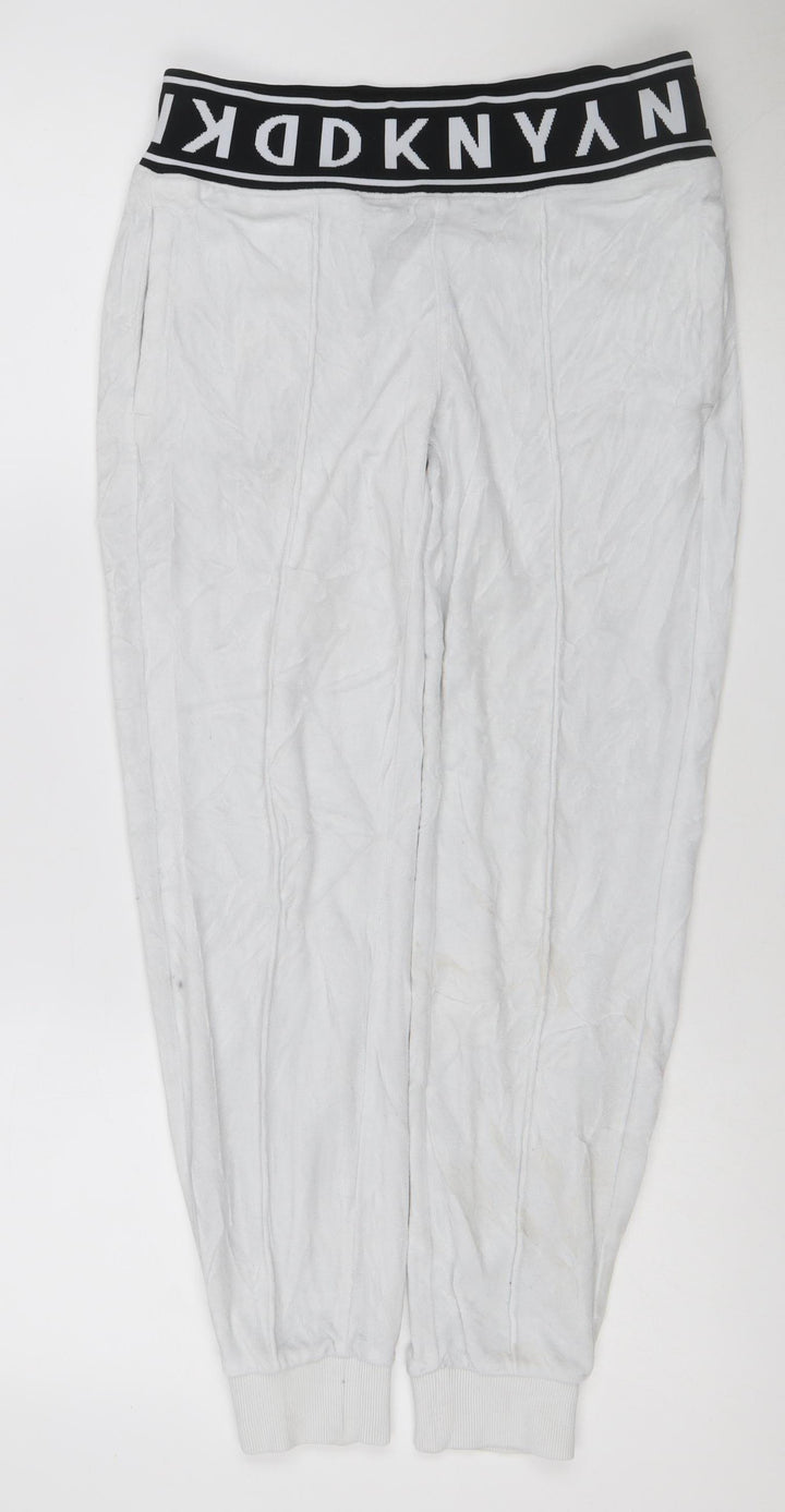 DKNY Sport Womens White Jogger Sweatpants Size S Cotton Blend