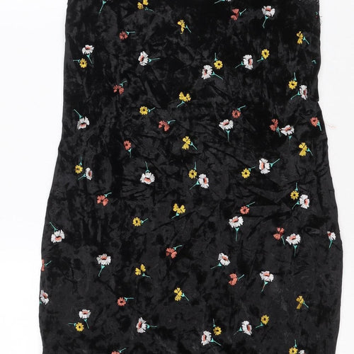 ASOS Women’s Black Floral Velvet Lace Slip Dress Size 6