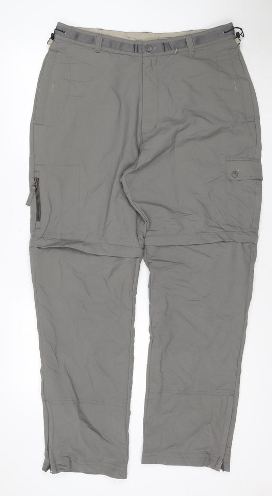 Peter Storm Men's Grey Cargo Trousers 34R Nylon Lightweight Outdoor