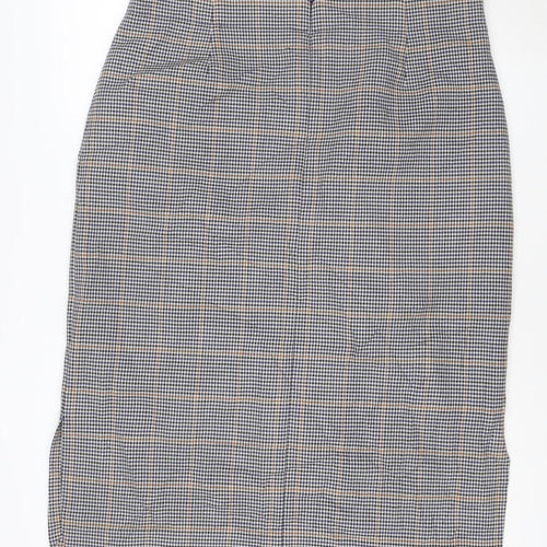 Marks and Spencer Women's Blue Check Pencil Skirt Size 16 Lined Workwear