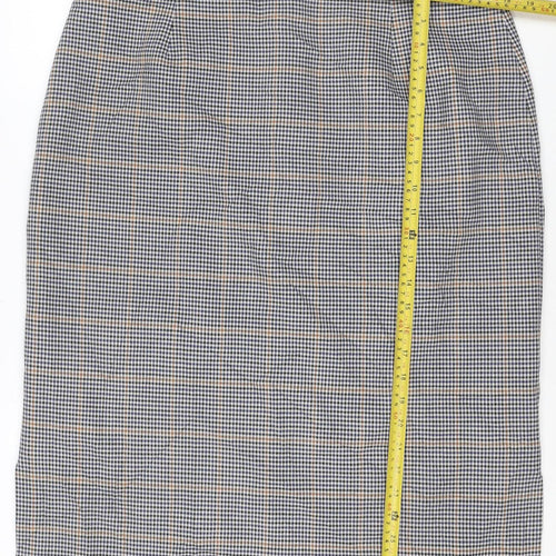 Marks and Spencer Women's Blue Check Pencil Skirt Size 16 Lined Workwear
