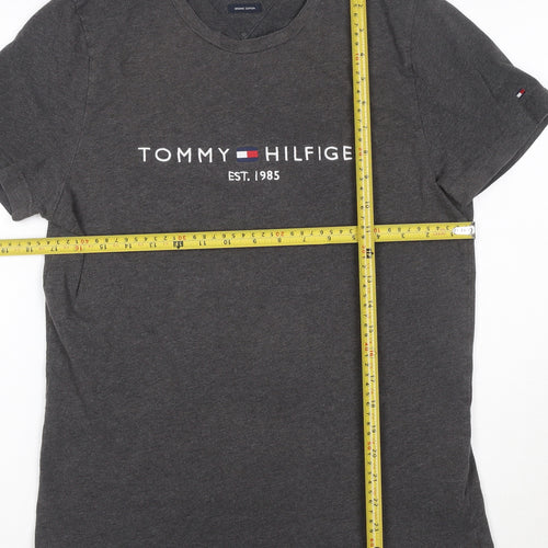 Tommy Hilfiger Men's Charcoal Organic Cotton Crew Neck T-Shirt M
