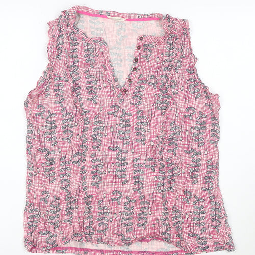 White Stuff Womens Pink Floral Sleeveless Tunic Blouse UK 16