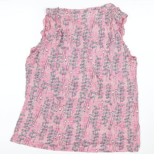 White Stuff Womens Pink Floral Sleeveless Tunic Blouse UK 16