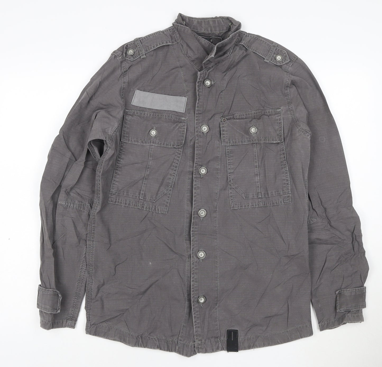 G-Star RAW Men's Grey Military Style Cotton Jacket M