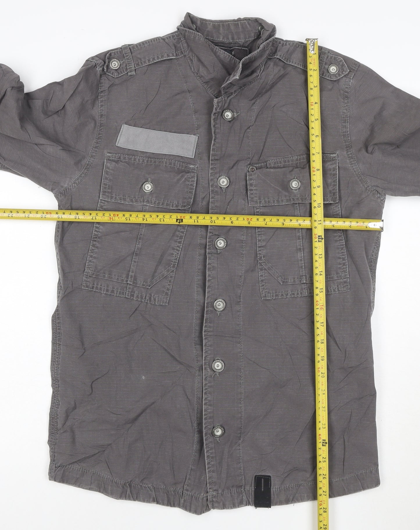 G-Star RAW Men's Grey Military Style Cotton Jacket M