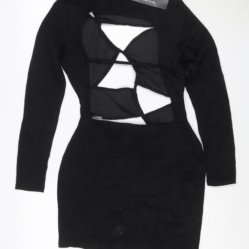 Luxe To Kill Women's Black Cut Out Long Sleeve Bodycon Party Dress M