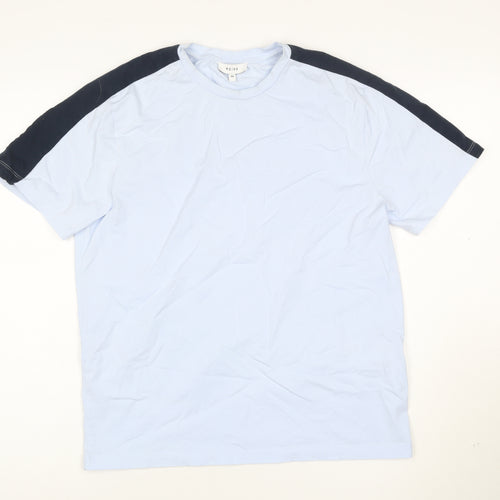 Reiss Men's Light Blue Crew Neck Cotton T-Shirt Size M