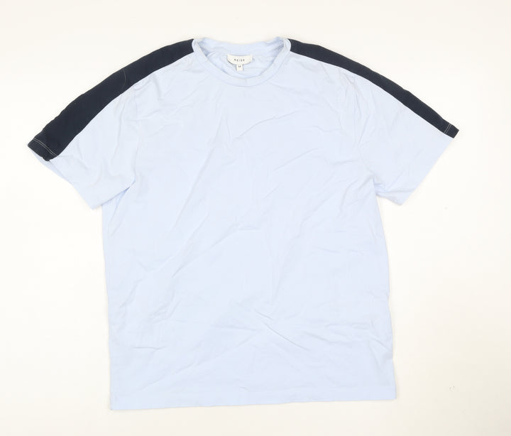 Reiss Men's Light Blue Crew Neck Cotton T-Shirt Size M