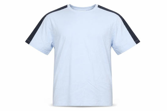 Front view of Reiss Men's Light Blue Crew Neck Cotton T-Shirt, size M