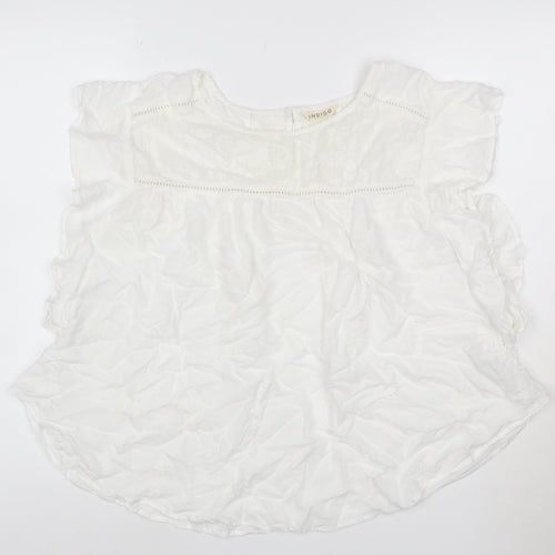 Marks and Spencer Women White Embroidered Boho Blouse Size 16