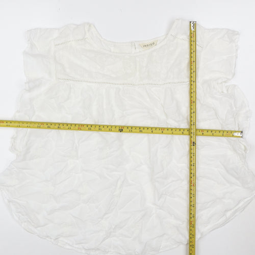 Marks and Spencer Women White Embroidered Boho Blouse Size 16