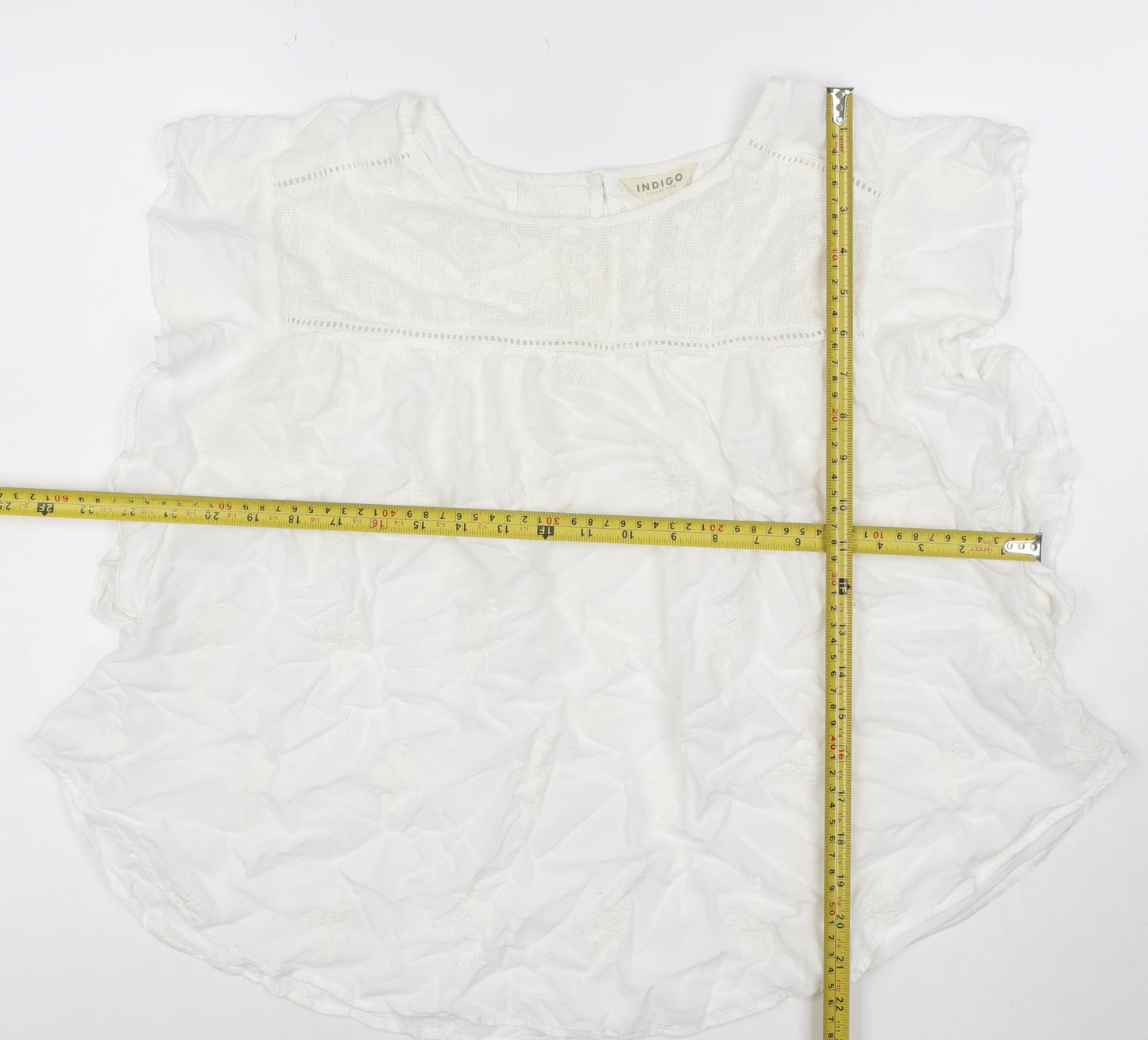 Marks and Spencer Women White Embroidered Boho Blouse Size 16
