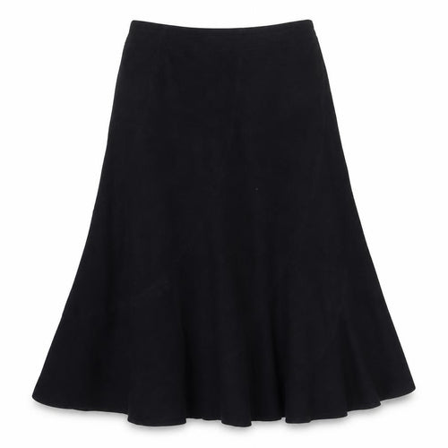 Next Women Black Flared Knee Length Skirt Size 14 Polyester Blend
