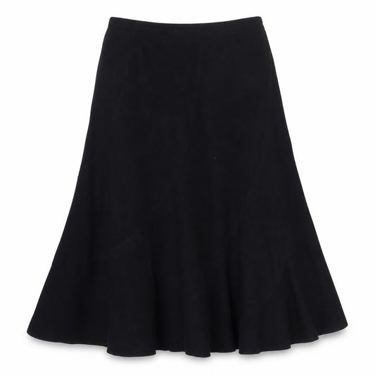 Next Women Black Flared Knee Length Skirt Size 14 Polyester Blend
