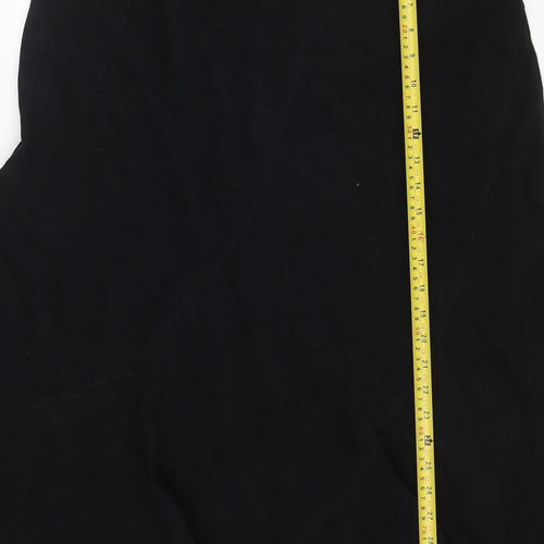 Next Women Black Flared Knee Length Skirt Size 14 Polyester Blend