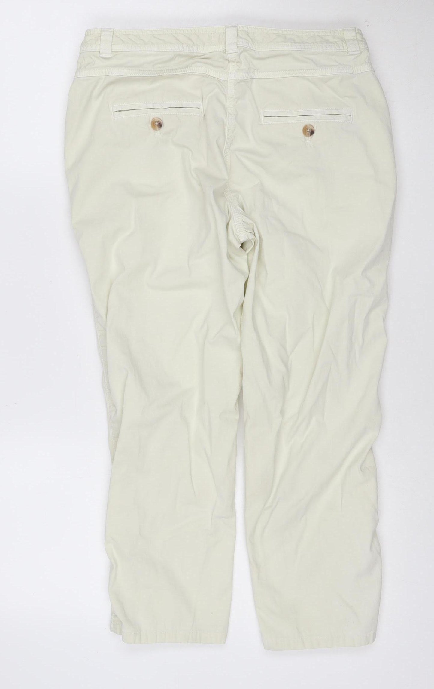 Marks and Spencer Womens Ivory Straight Jeans Size 12 Cotton Blend
