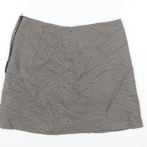 H&M Women’s Black Check Knee Length Pencil Skirt Size 10