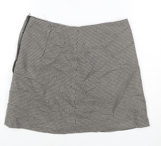 H&M Women’s Black Check Knee Length Pencil Skirt Size 10