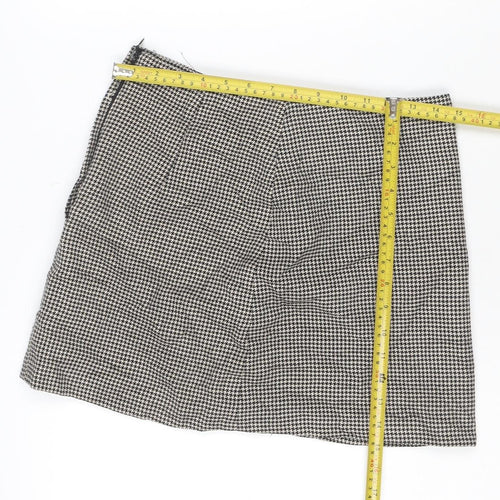 H&M Women’s Black Check Knee Length Pencil Skirt Size 10