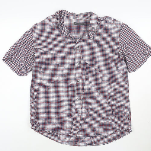French Connection Men’s Multicoloured Check Button-Up Cotton Shirt XL