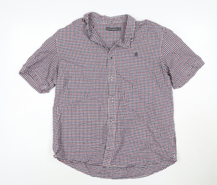 French Connection Men’s Multicoloured Check Button-Up Cotton Shirt XL