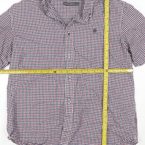 French Connection Men’s Multicoloured Check Button-Up Cotton Shirt XL