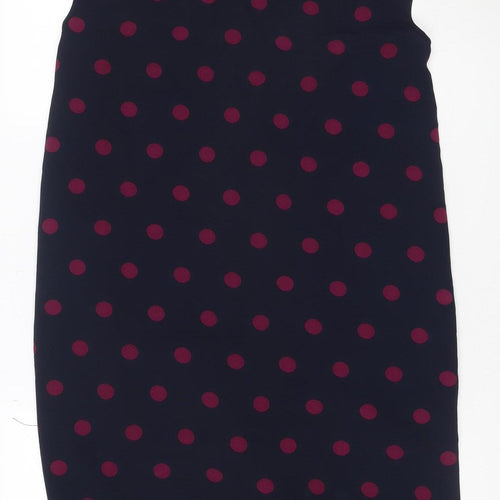 Marks and Spencer Women Blue Polka Dot Size 12 Sheath Dress