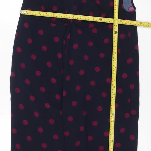 Marks and Spencer Women Blue Polka Dot Size 12 Sheath Dress