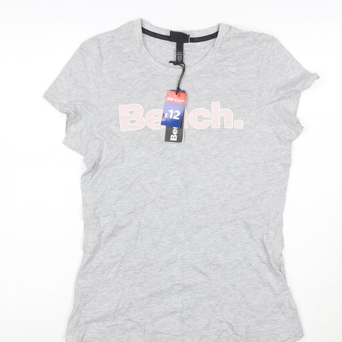 Bench Women Grey Basic Crew Neck T-Shirt Size 12