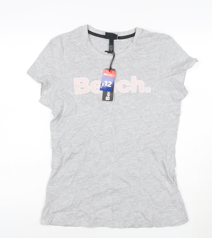Bench Women Grey Basic Crew Neck T-Shirt Size 12