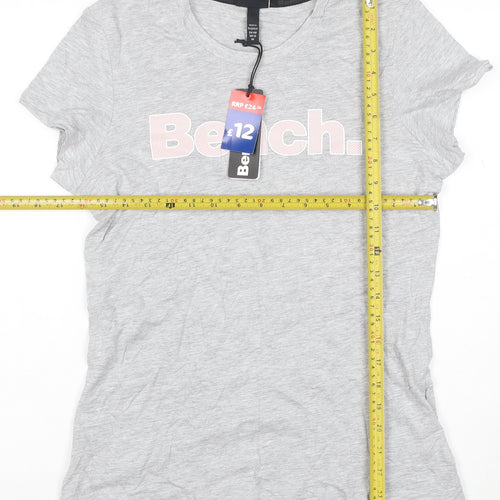 Bench Women Grey Basic Crew Neck T-Shirt Size 12