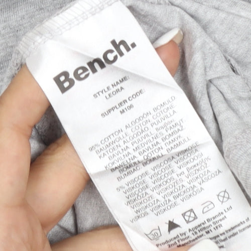Bench Women Grey Basic Crew Neck T-Shirt Size 12