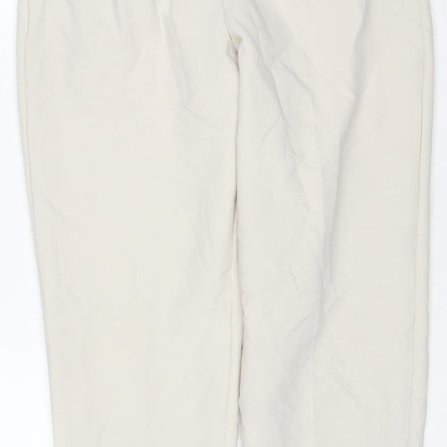ZARA Women's Beige Straight Leg Trousers M Polyester Blend
