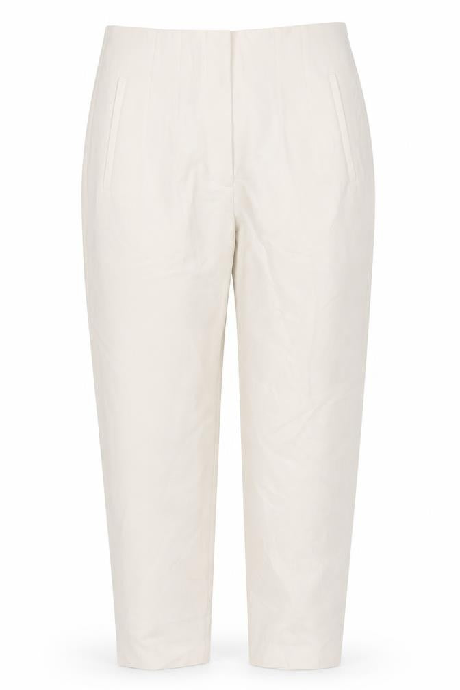 Front view of Zara Women's Beige Straight Leg Trousers M Polyester Blend